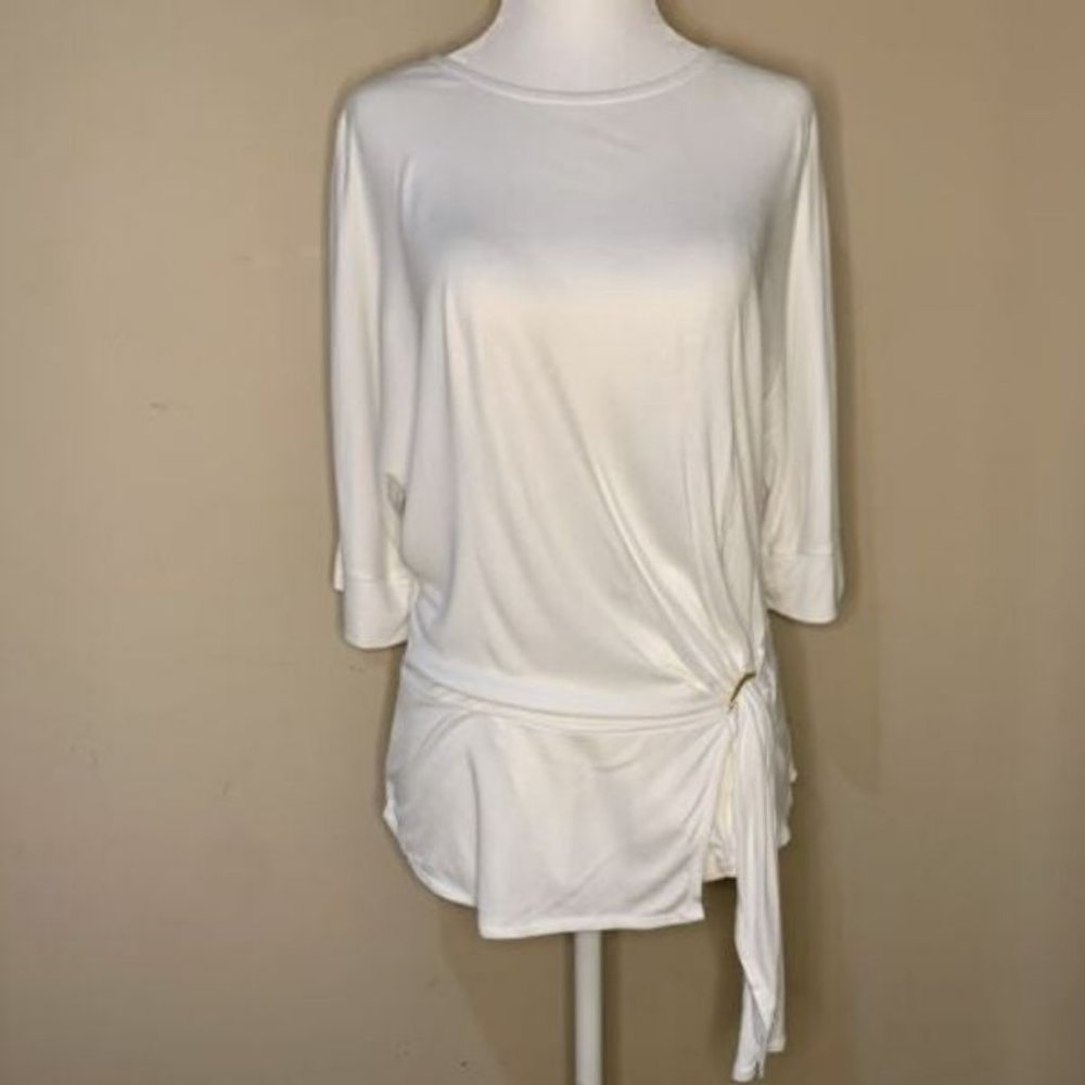 Ted Baker Iisobel O-Ring Drape Jersey Tee Shirt Women’s Size 1 UK 0-2 US